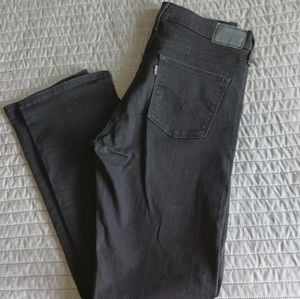 Levi's Black Denim High Waist Straight Jeans